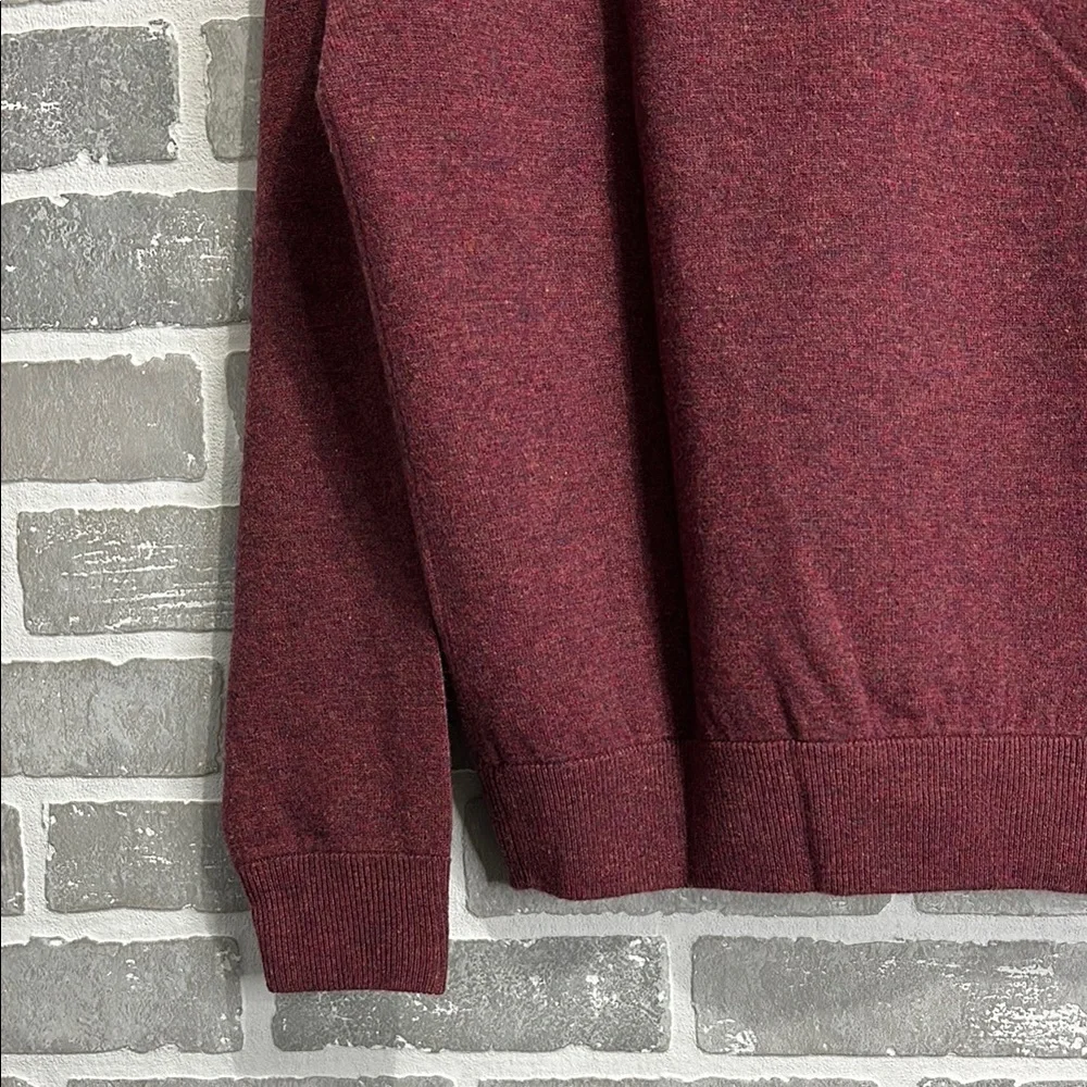Peter Millar Burgundy V-Neck Sweater Mens Med 90% Wool 10% Cashmere Luxury‎ Knit